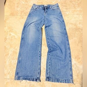 Wide Leg Blue Jeans